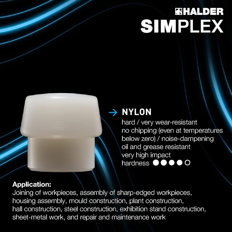 Halder Simplex Soft-Faced Mallet 3028.260 – Medium-Hard "Stand-Up" Rubber Insert gallery