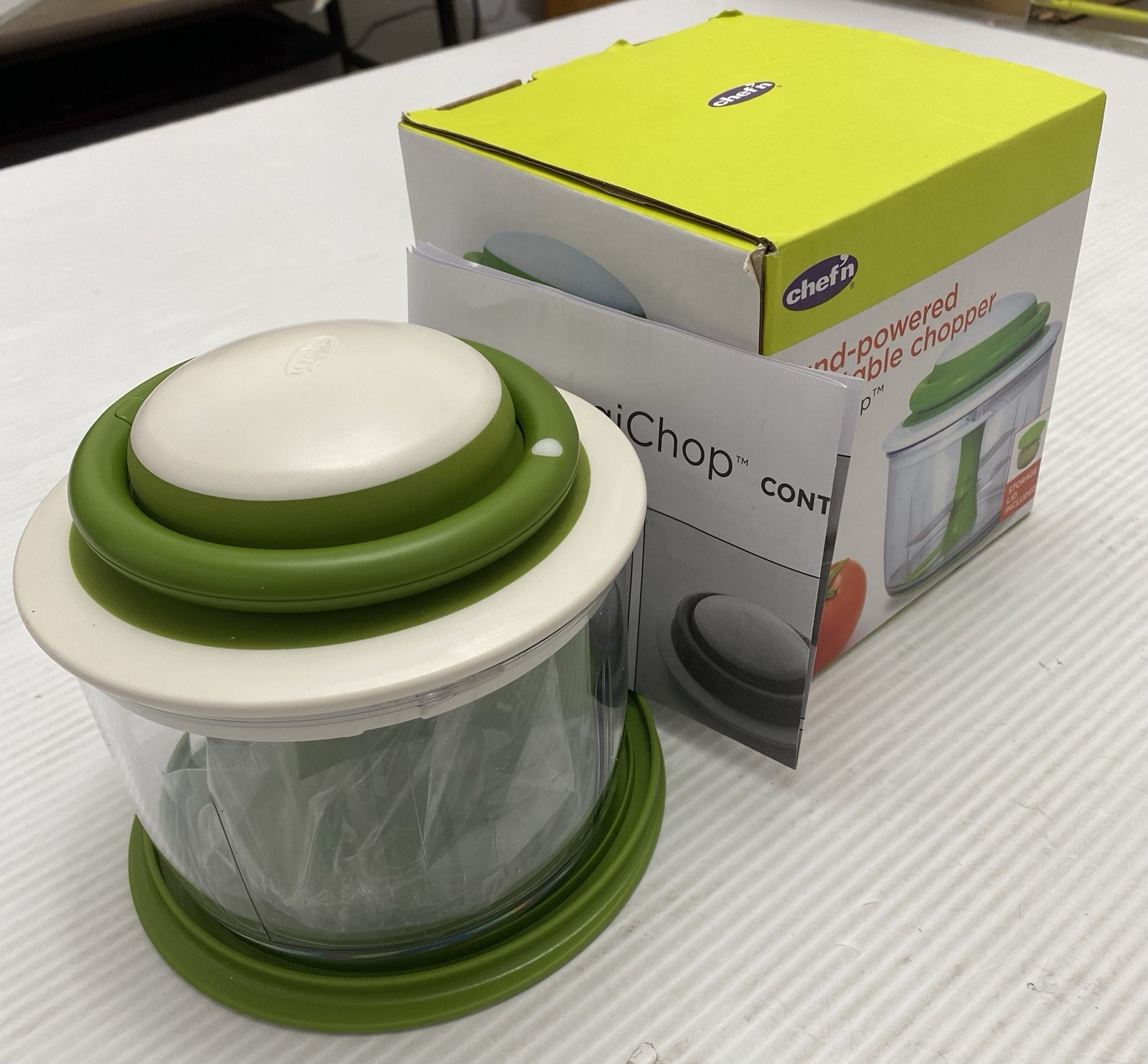 New Open Box Chef’n Veggichop Hand-Powered Vegetable Chopper 3.8 Cup Pull String gallery