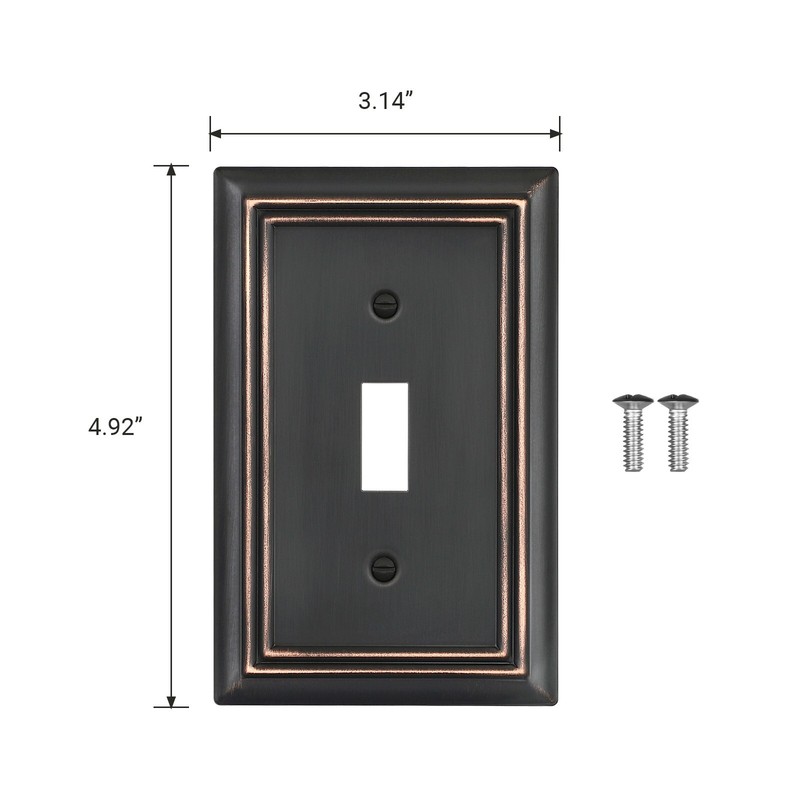 DEWENWILS Toggle Wallplates, Aged Bronze Light Switch Covers, Heavy Duty 4-Pack gallery