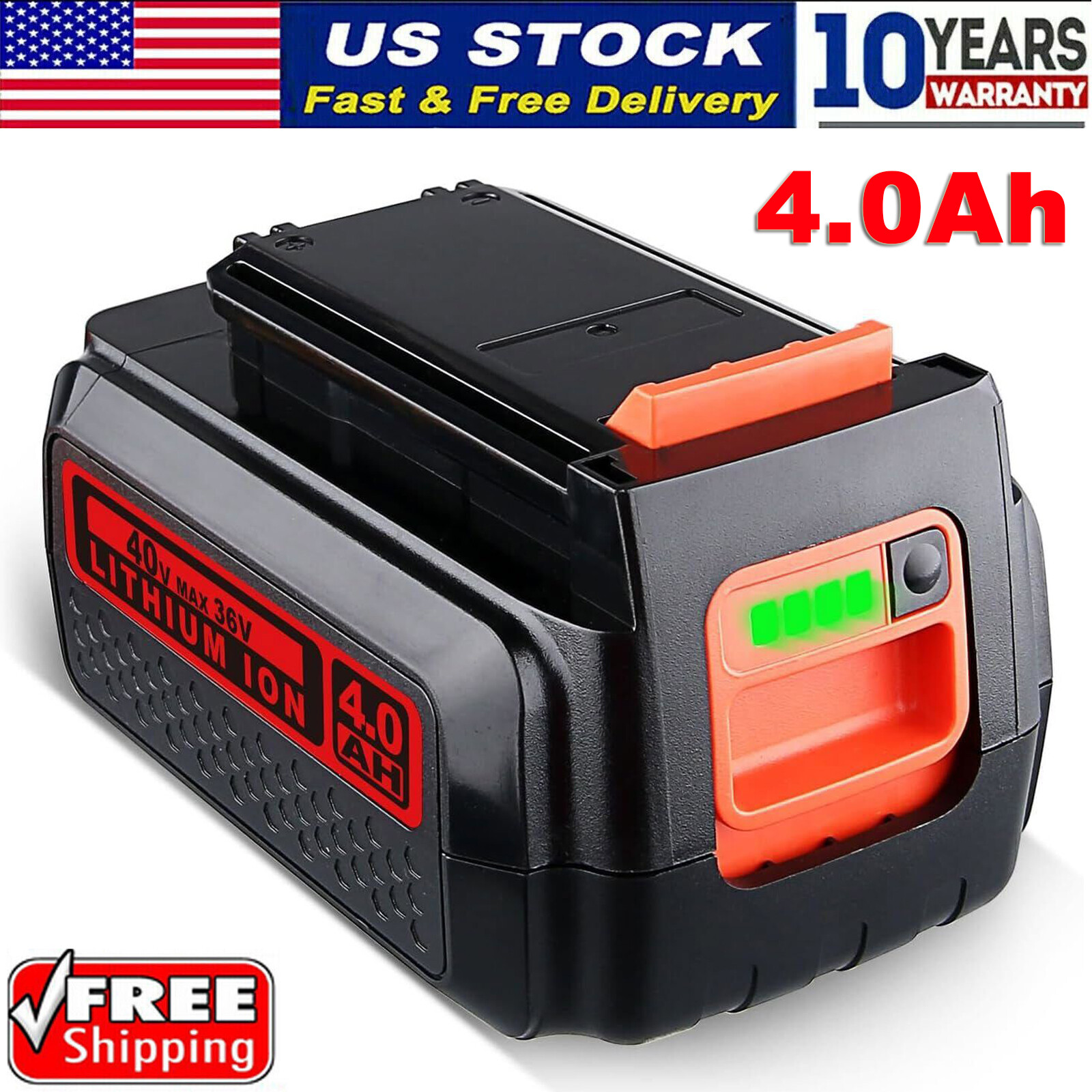 40V MAX Lithium Battery LBXR36 LBX2040 LBX36 LBXR2036 4000mAh for Black & Decker gallery