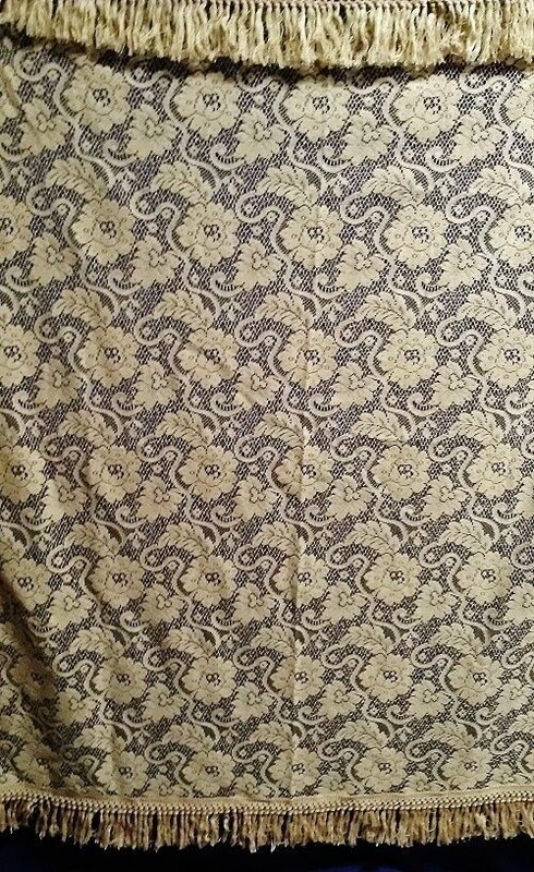 Classic Lace Tablecloth Throw Table Topper 66 X 62 Natural Organic Cotton Brown gallery