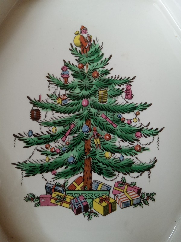 Spode christmas tree hexagonal serving bowl 6” Rare Imperial gallery