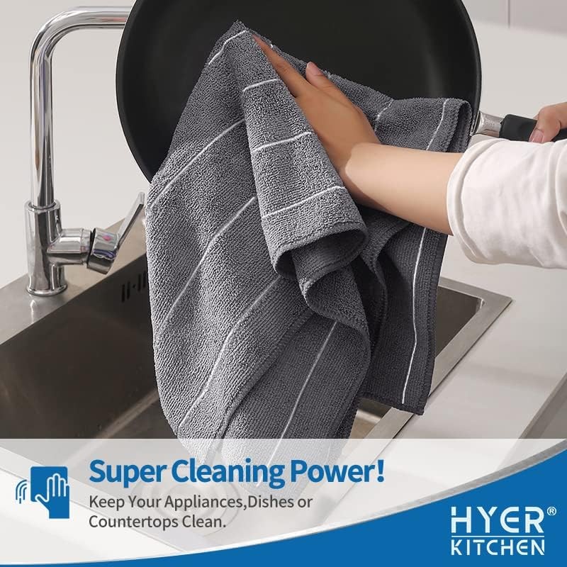 Premium Kitchen Towels - Super Absorbent, Soft and Thick Dish Hand Towels, 4 gallery
