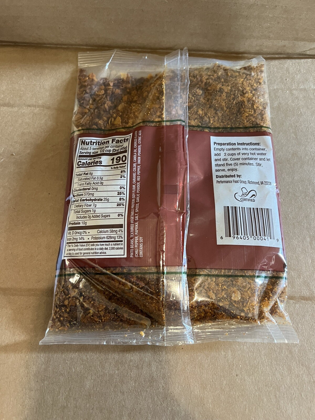 (8 oz ) JSC Hometown Instant Dehydrated Refried Beans Chorizo Flavor gallery