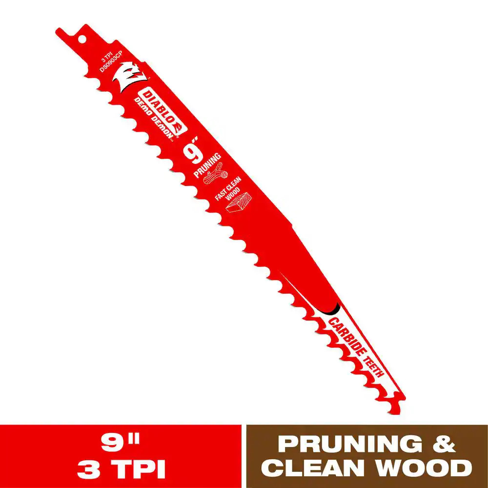9 In. 3 TPI Demo Demon Carbide Teeth Reciprocating Saw Blade for Pruning and Cle gallery