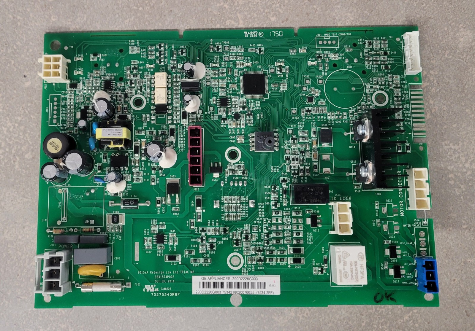 GE Washer / Main Control Board / 290D2226G003 / TESTED / Free Shipping gallery