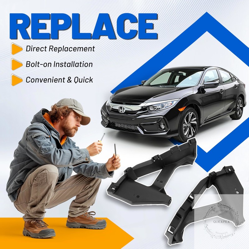 Pair Headlight Bracket For 2016-2021 Honda Civic Replacement for 71140-TBA-A00 gallery