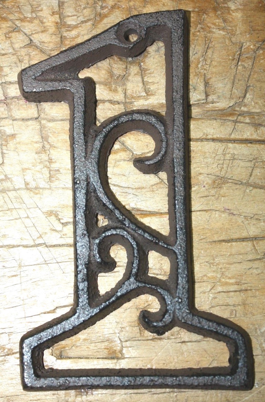 Rustic BROWN Cast Iron Metal House Number Street Address 4 1/2 INCH Phone # 1 gallery