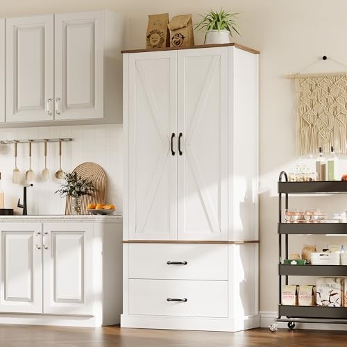 Pantry Cabinet,65" Tall Kitchen Pantry Cabinets w/2 Doors & Adjustable Shelves gallery