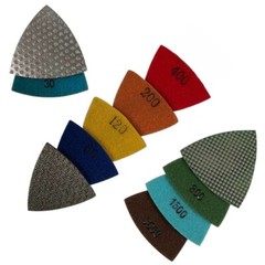 3″ Triangular Diamond Grinding/Polishing Pads for Oscillating Tools