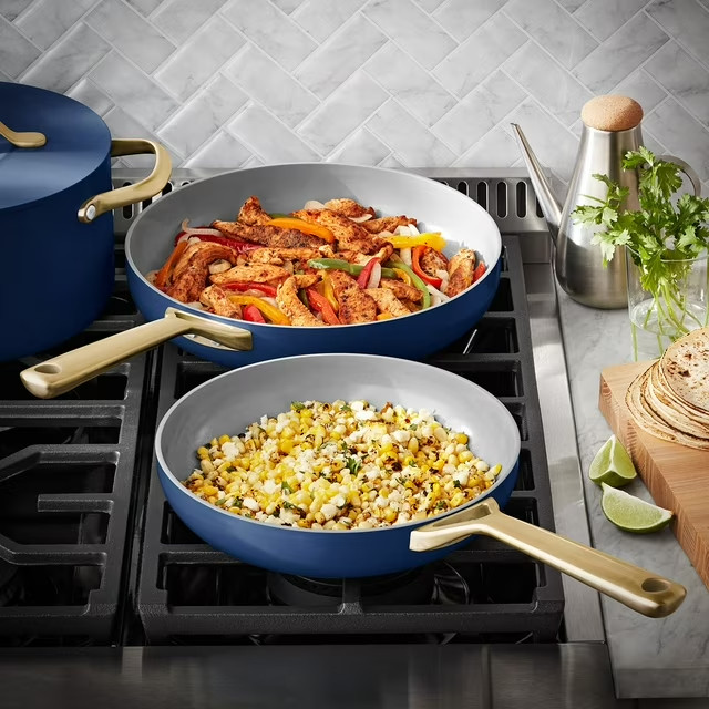 Member's Mark 11-Piece Modern Ceramic Cookware Set - Navy gallery