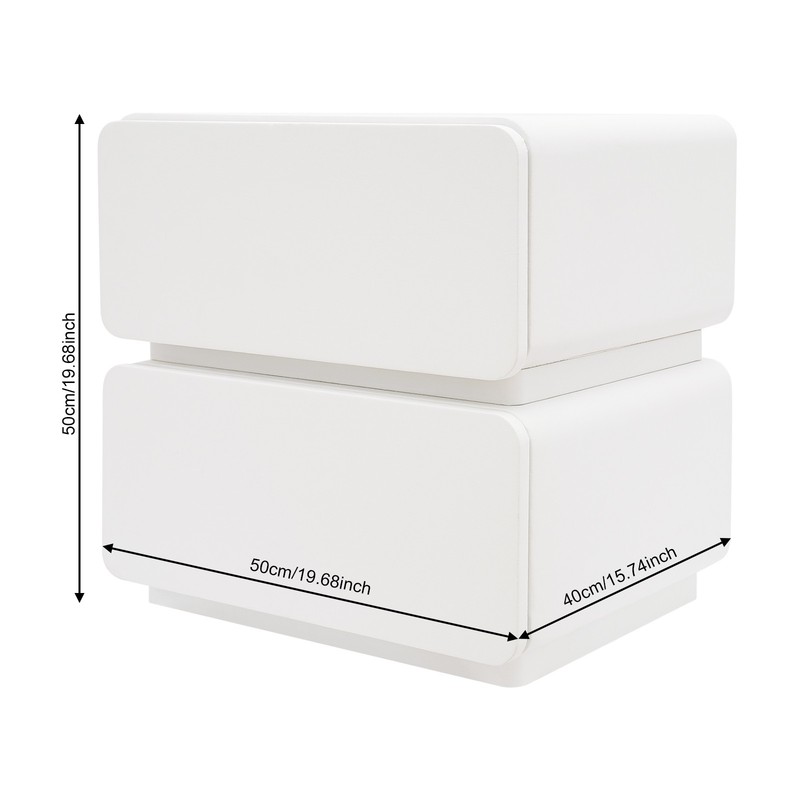 Nightstand End Table Side Table with 2 Drawers Bedside Table for Bedroom White gallery