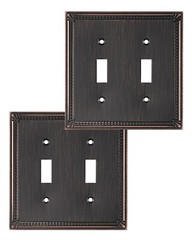 DEWENWILS Decorative Wall Plate Switch Plate Outlet Cover, Aged Bronze 2 Pack