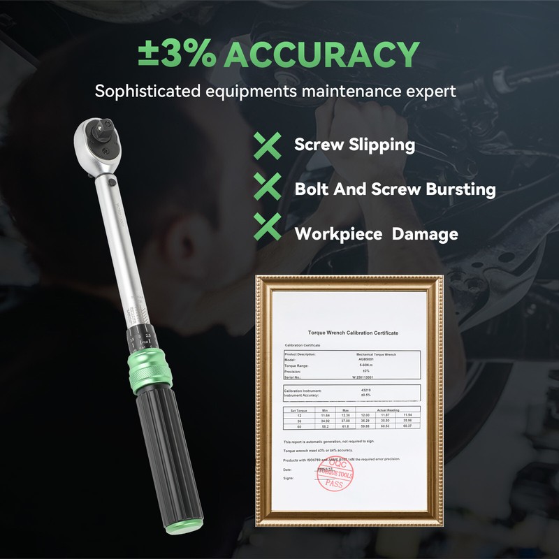 Torque Wrench Adjustable Torque Wrench 3/8" Drive 3.69-44.25 ft.lb/5-60n.m gallery