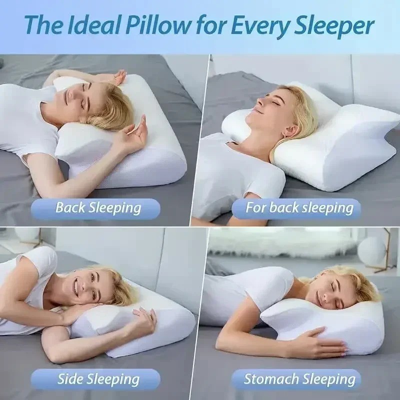 Elviros Cervical Memory Foam Pillow Ergonomic Orthopedic Neck Pain Relief gallery