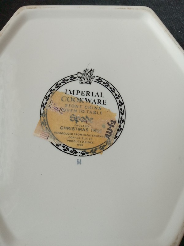 Spode christmas tree hexagonal serving bowl 6” Rare Imperial gallery