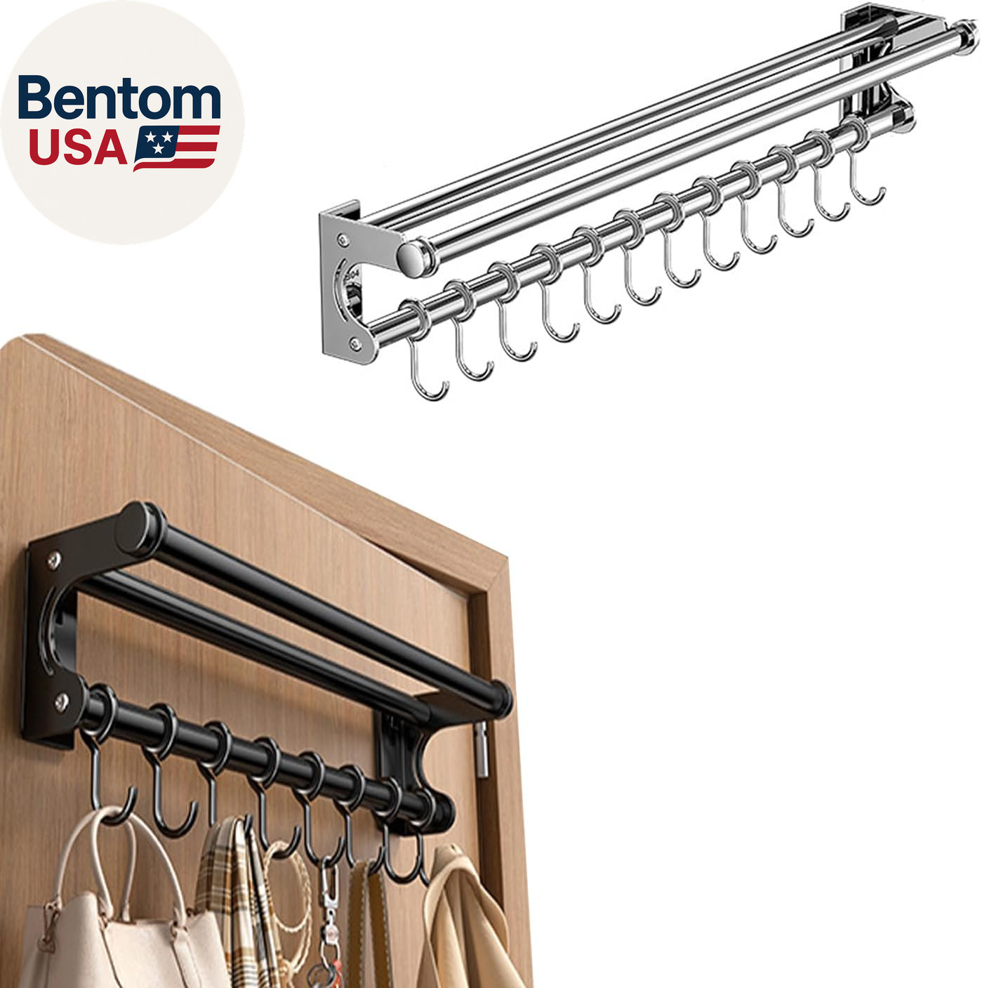 Hanging Wall Mount Knife Wall Mount, Space-Saving Knife Rack with Hooks, Kitchen gallery