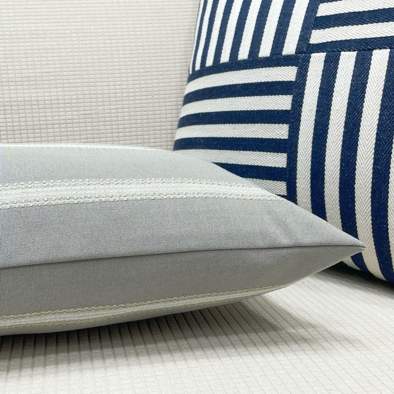 Rectangular Throw Pillow Cover 12x33 Inches Grey & OffWhite Lumbar Cushion gallery