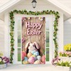 Easter Door Cover with Elastic,Fitted 35'' x 83'' Stretchy Fabric Happy Easte... gallery