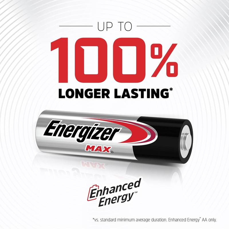 Energizer AA Batteries, MAX Double AA Battery Alkaline, 4 Count gallery