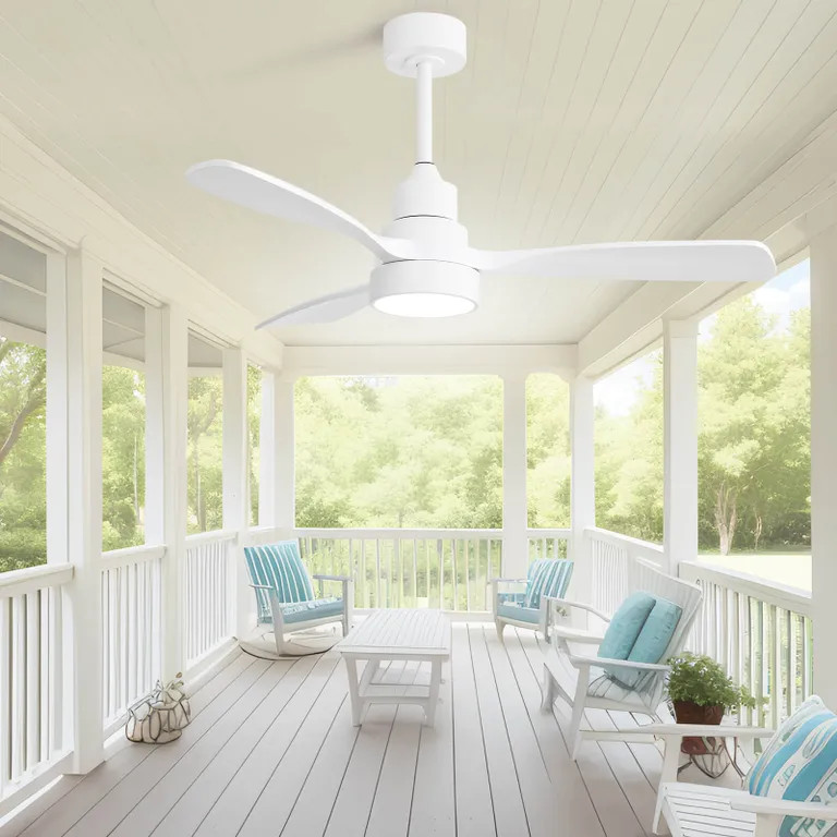 48" Wood Ceiling Fan with Light 3 Blades Remote Control Reversible DC Motor gallery