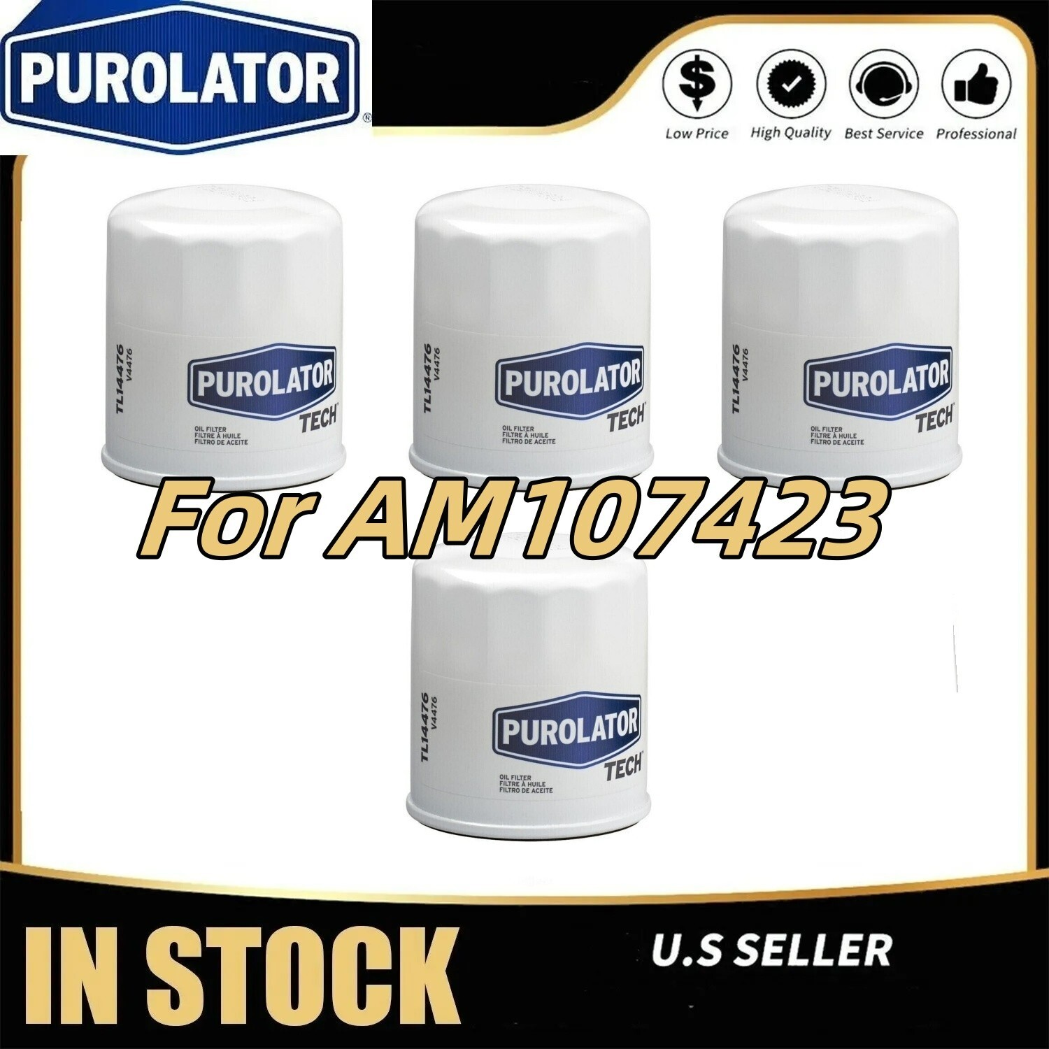 Purolator For John Deere Engine Oil Filter #AM107423 (4-Pack) gallery