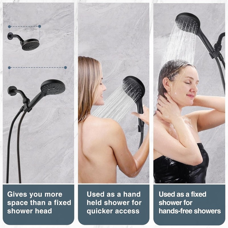 High Pressure 9 Spray Settings Handheld Shower Head & 69'' Hose PSS9901-06 gallery
