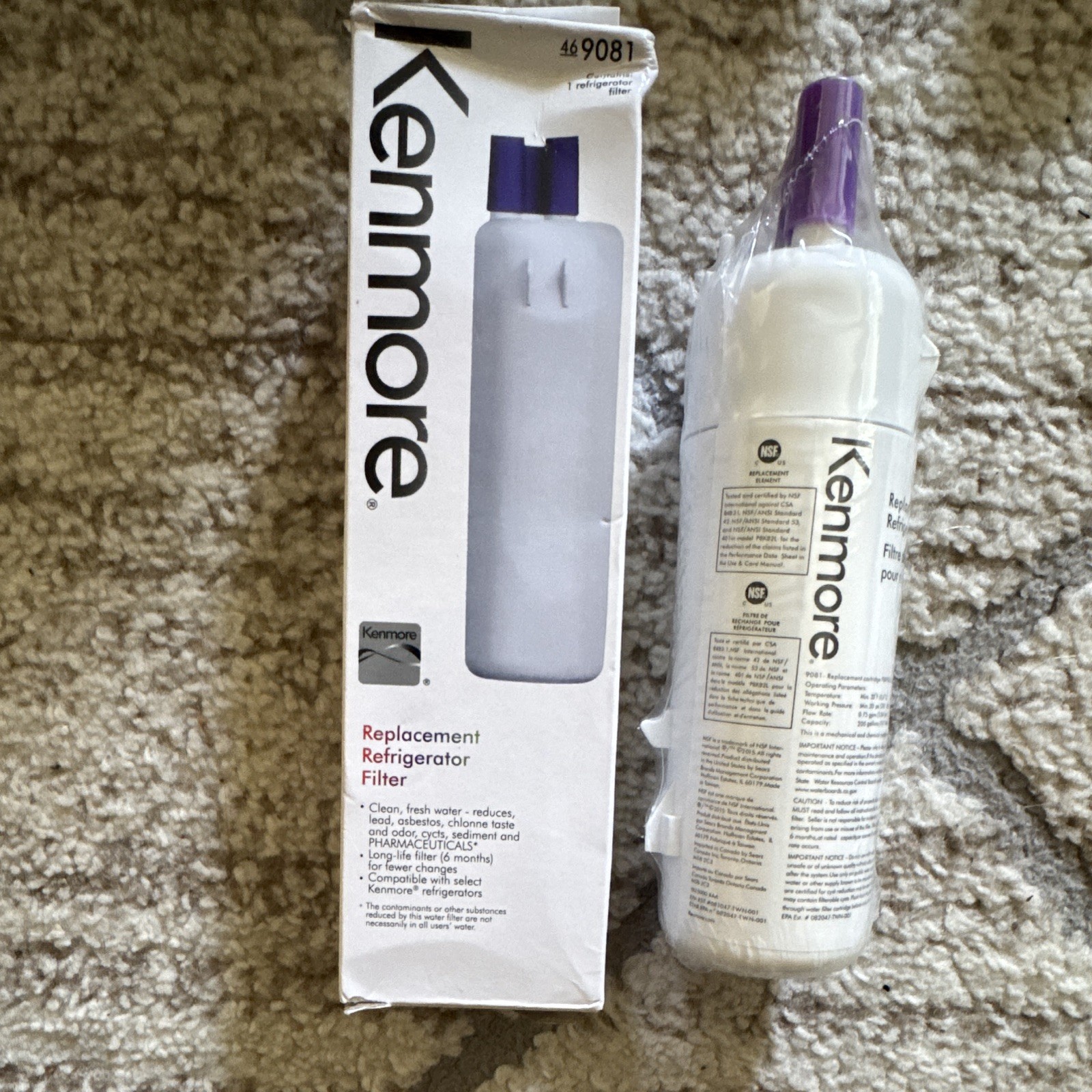 Kenmore 46 9081 Refrigerator Water Filter 200 gal Carbon, Lead & Chlorine 2 Pack gallery