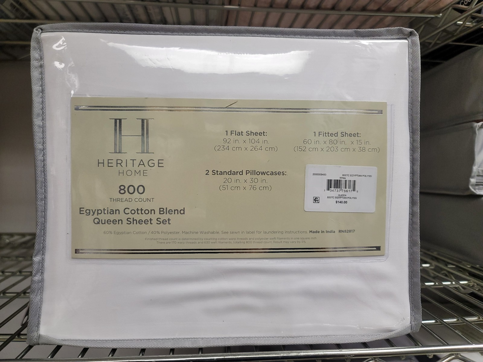 Heritage Home 800 Thread Count Cotton Blend & Polyester QUEEN Sheet Set White gallery