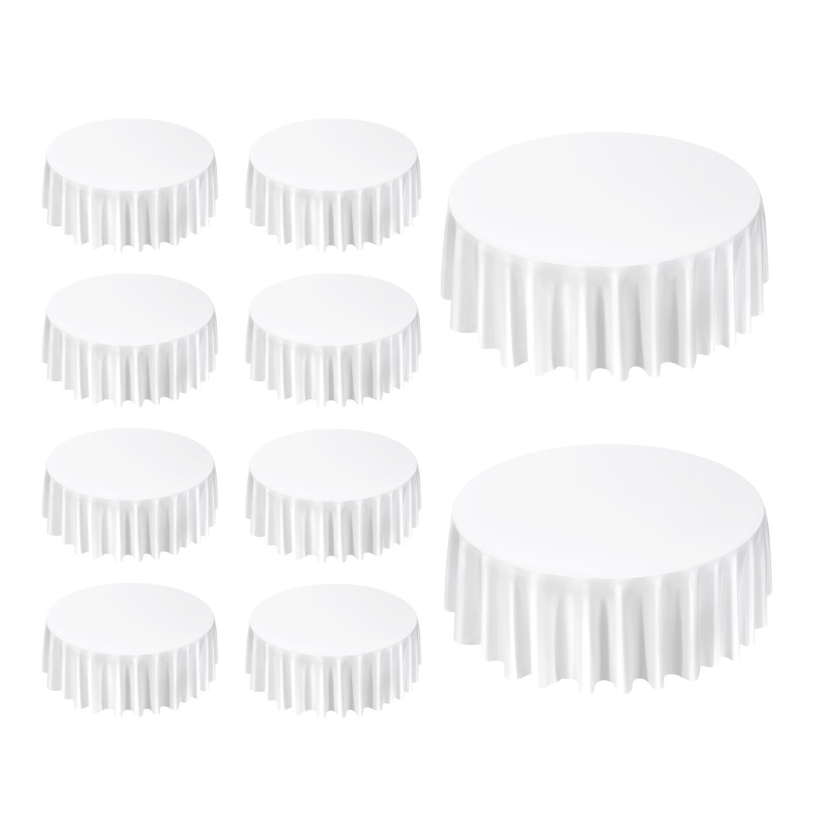 Uimoso 10-Pack 120-In White Round Polyester Tablecloths for Weddings and Events gallery