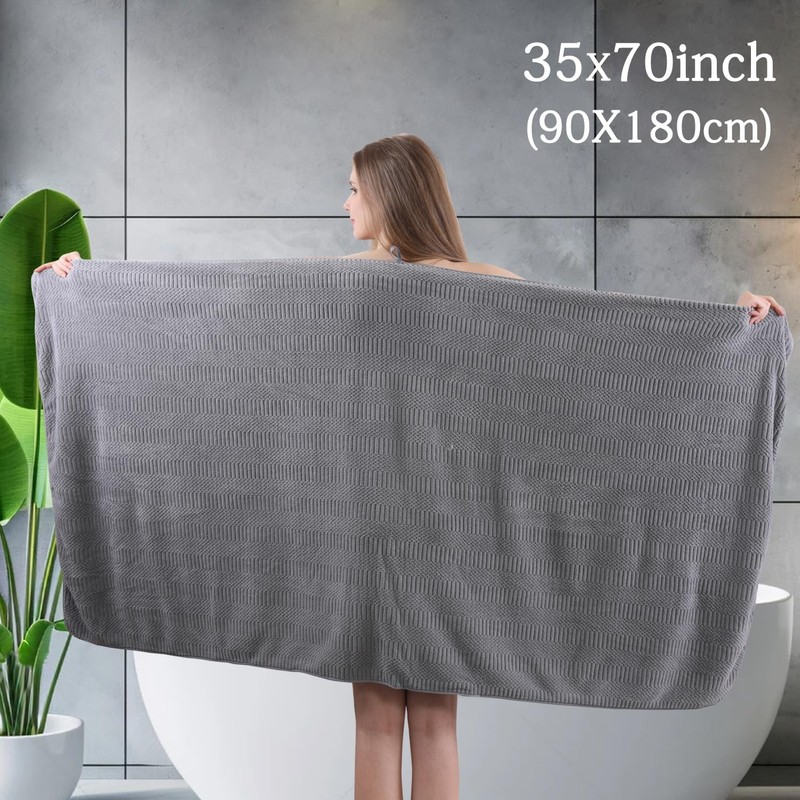 4 Pack Extra Large Microfiber Bath Towels Set,35x70 inches,600GSM,Less Lint H... gallery