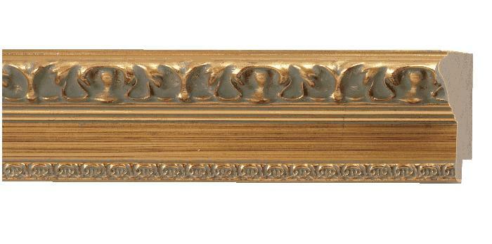 18' CLASSIC PICTURE FRAME MOLDING 3" WIDE ANGLED SCOOP GOLD LEAF ORNATE CARVING gallery
