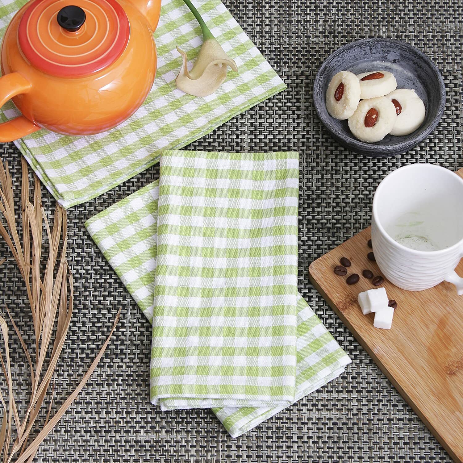 Cotton Dinner Napkins, 100% Cotton (Size: 20x20 Inch), Checkered Napkins 6/pack gallery
