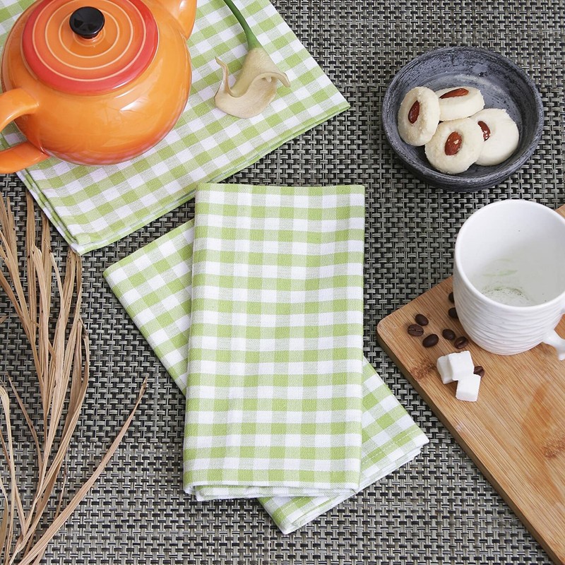 Cotton Dinner Napkins, 100% Cotton (Size: 20x20 Inch), Checkered Napkins 6/pack gallery