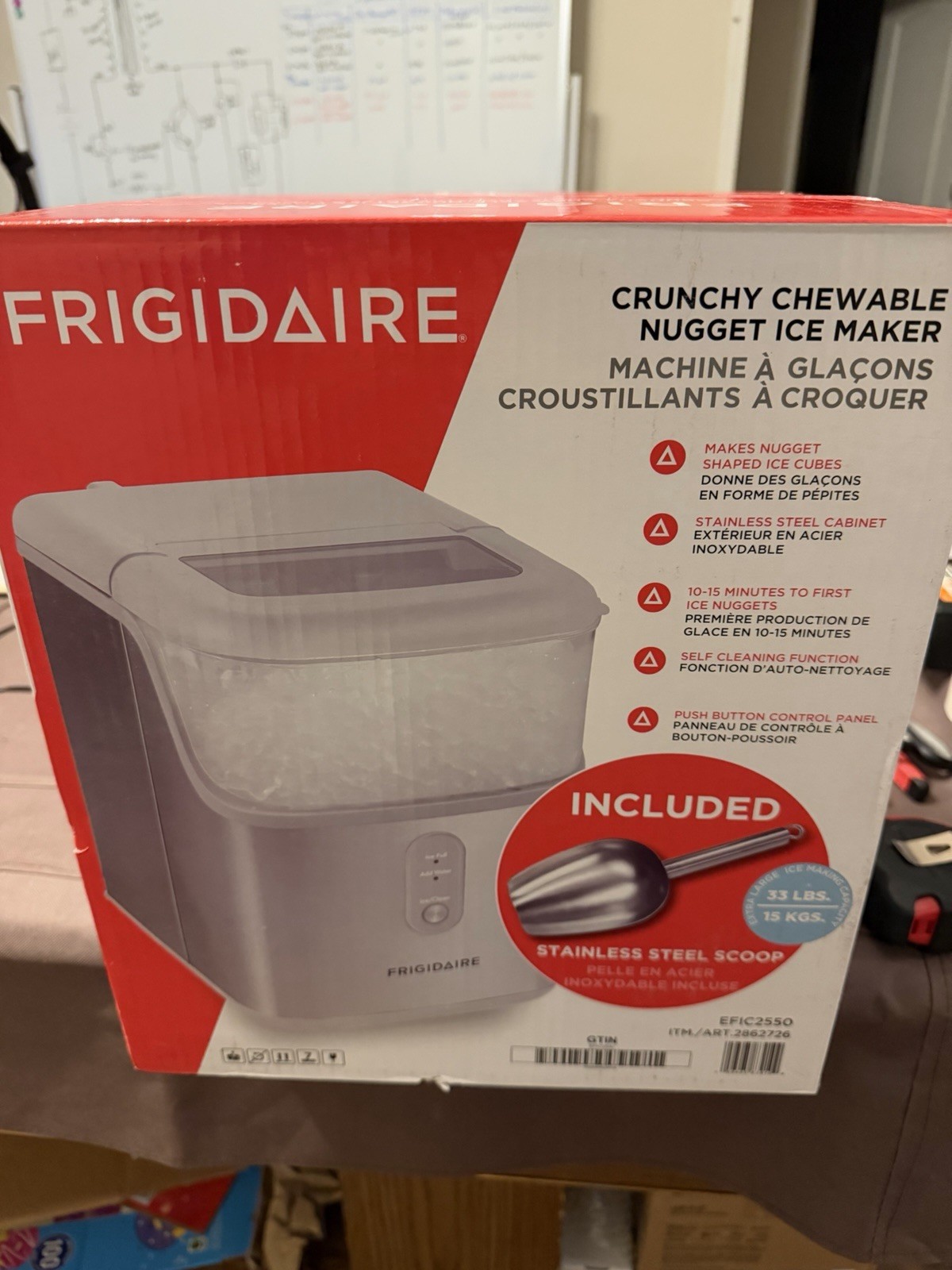 Frigidaire Crunchy Chewable Countertop Nugget Ice Maker 33 lbs SS Scoop EFIC2550 gallery