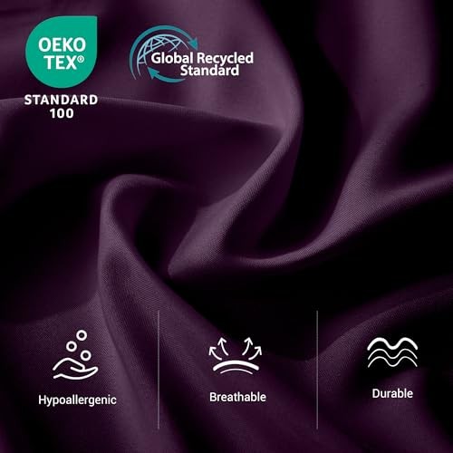 Flat Sheet Only Pack Top Bed Sheets, Soft Breathable Queen 1 Dark Purple gallery