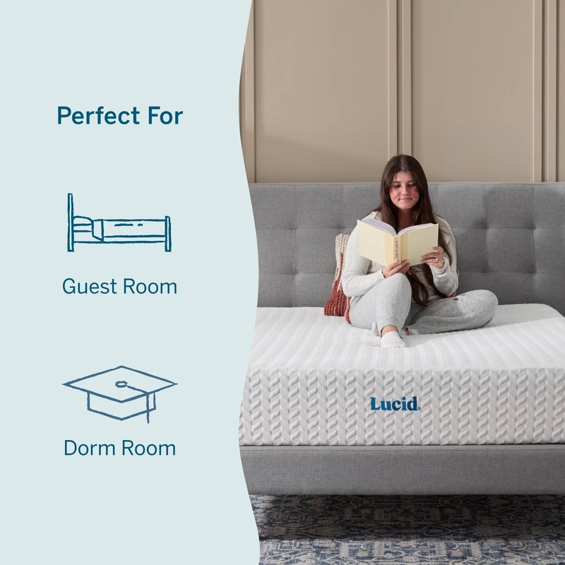 Lucid Refresh 10" Dual-Layer Gel Memory Foam Mattress Firm Cooling Bed in a Box gallery