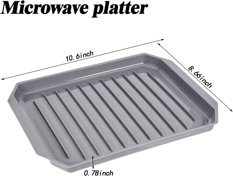 2 Pieces Microwave Bacon Tray Microwave Bacon Cooker Grill Rack Piratica gallery