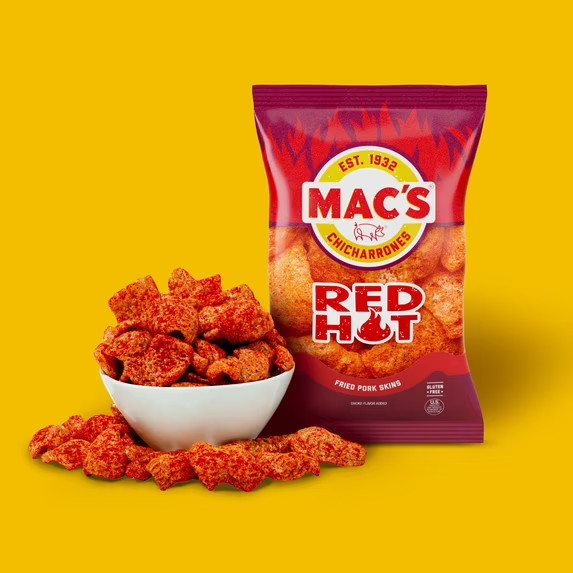 Mac's Hot Chicharrones Pork Rinds, Pork Skins, 4 oz Bag gallery