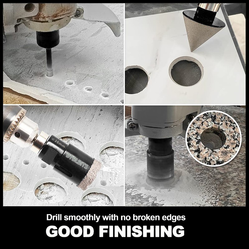 Diamond Core Drilling Bits Set Tile Hole Saw Kit Granite Ceramic Porcelain Sink gallery