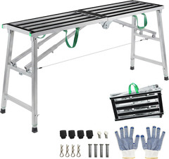 Adjustable Work Platform, 660 Lbs Folding Work Platform 55″ L X15 W, Work Platfo