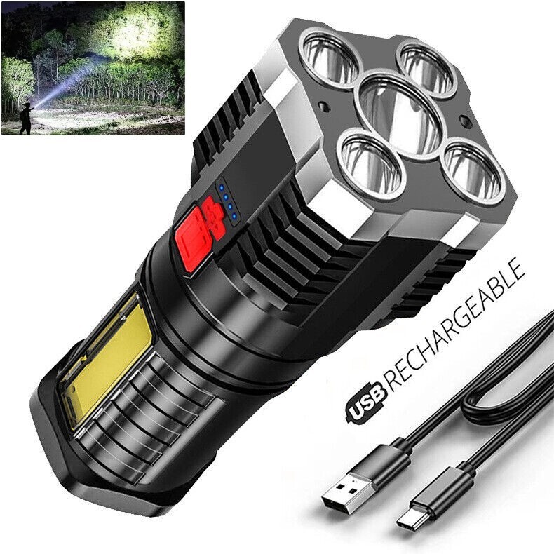 Super Bright LED Torch Flashlight Tactical Camping Outdoor Lamp USB Rechargeable gallery