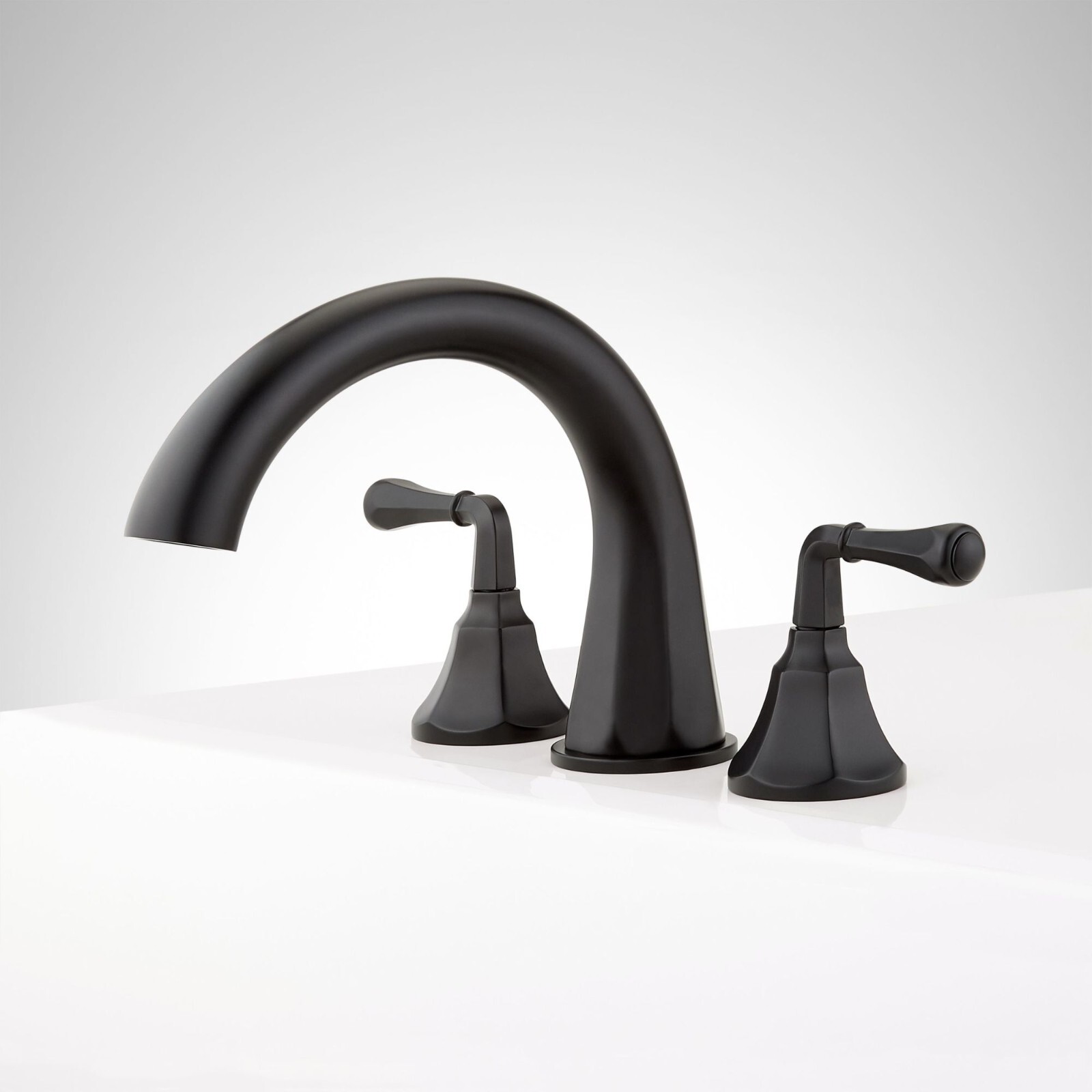 Signature Hardware Key West Deck Mounted Roman Tub Filler Faucet Matte Black gallery