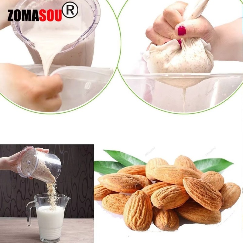 Fine Mesh Fabric Strainer Filter Bag Nut Milk Reusable Bag Cheese Cloth Kitchen gallery