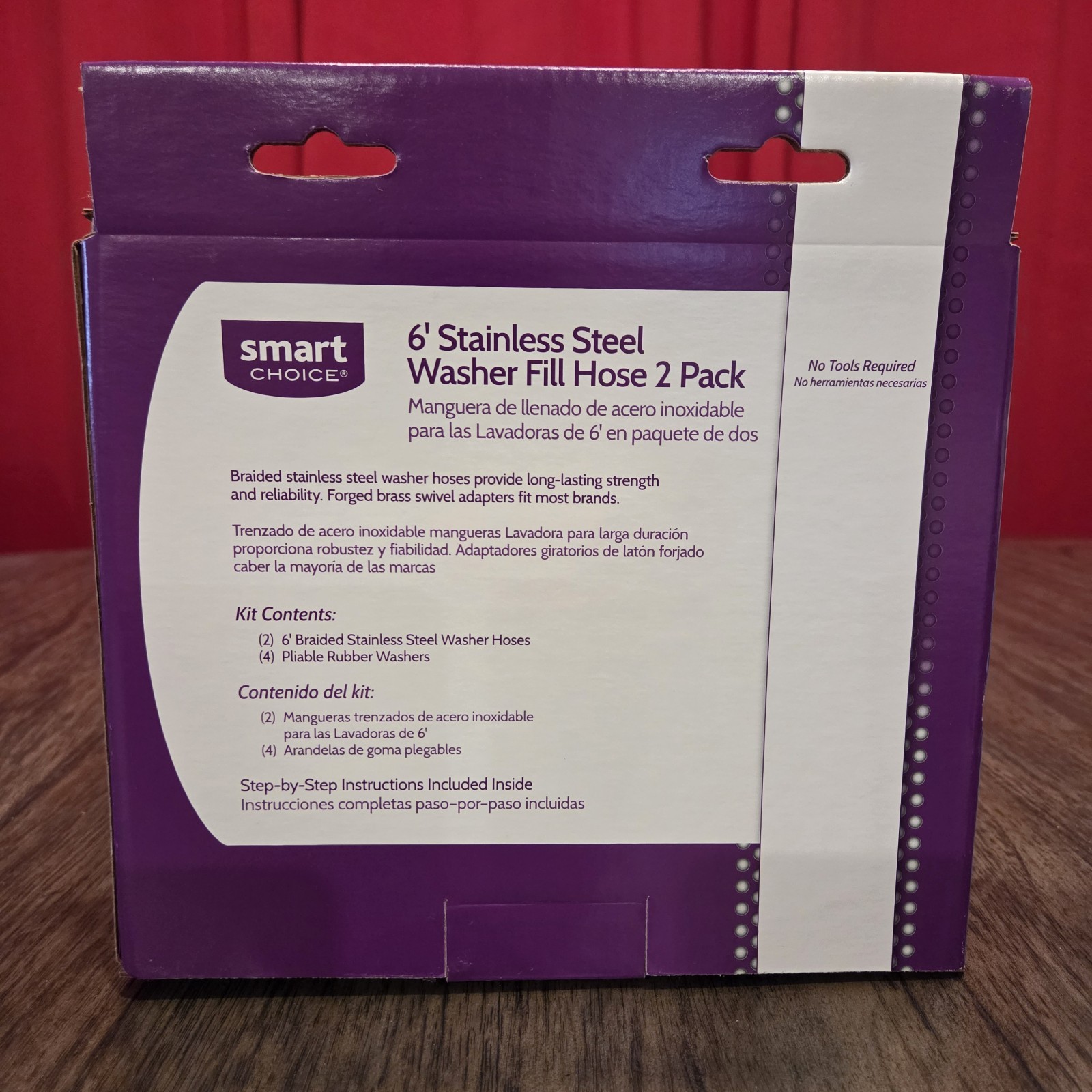 Smart Choice - 6' Stainless-Steel Washing Machine Fill Hose (2-Pack) gallery