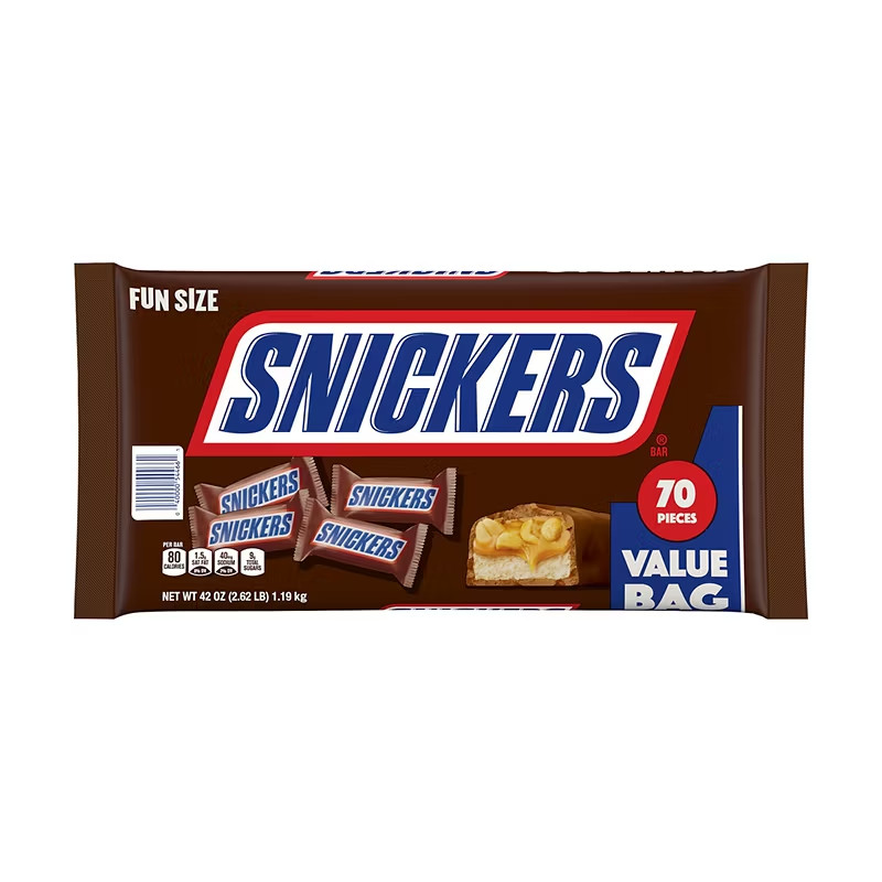 Snickerss Fun Size Candy Bars, Individually Wrapped, Bulk Candy of 70 CT gallery