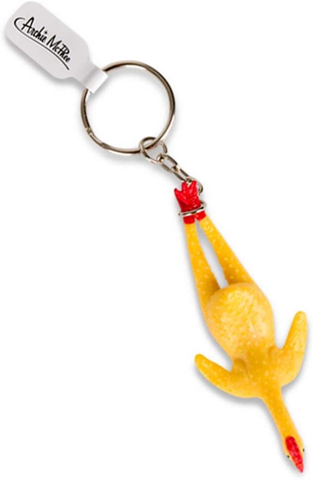 Rubber Chicken 3" Inch Keyring Key Chain - Funny Novelty Gag Toy - Archie McPhee gallery