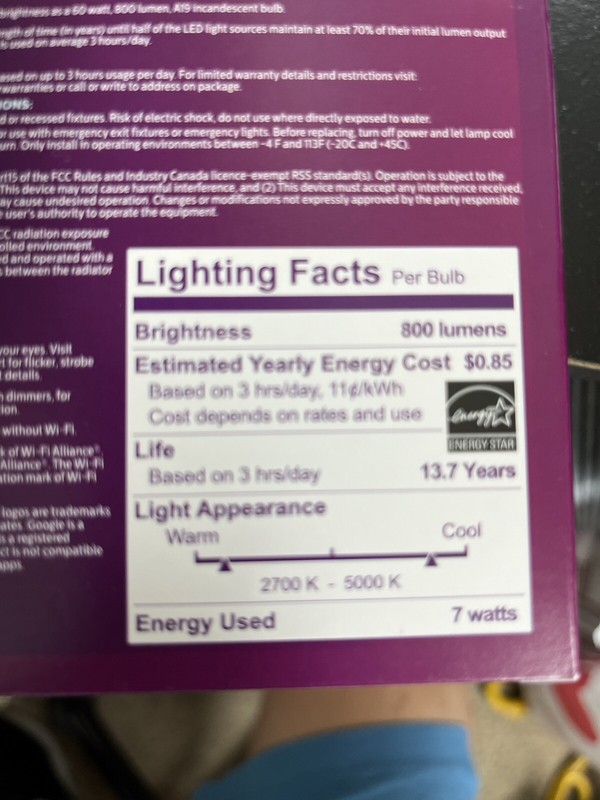 Philips Tunable White A19 60W Equivalent Dimmable Smart Wi-Fi WiZ Connected Vint gallery