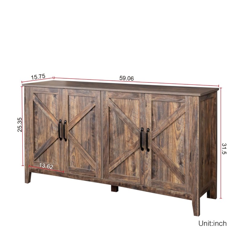 Rustic Sideboard Buffet Storage Cabinet Credenza Wooden Entryway Console Table gallery