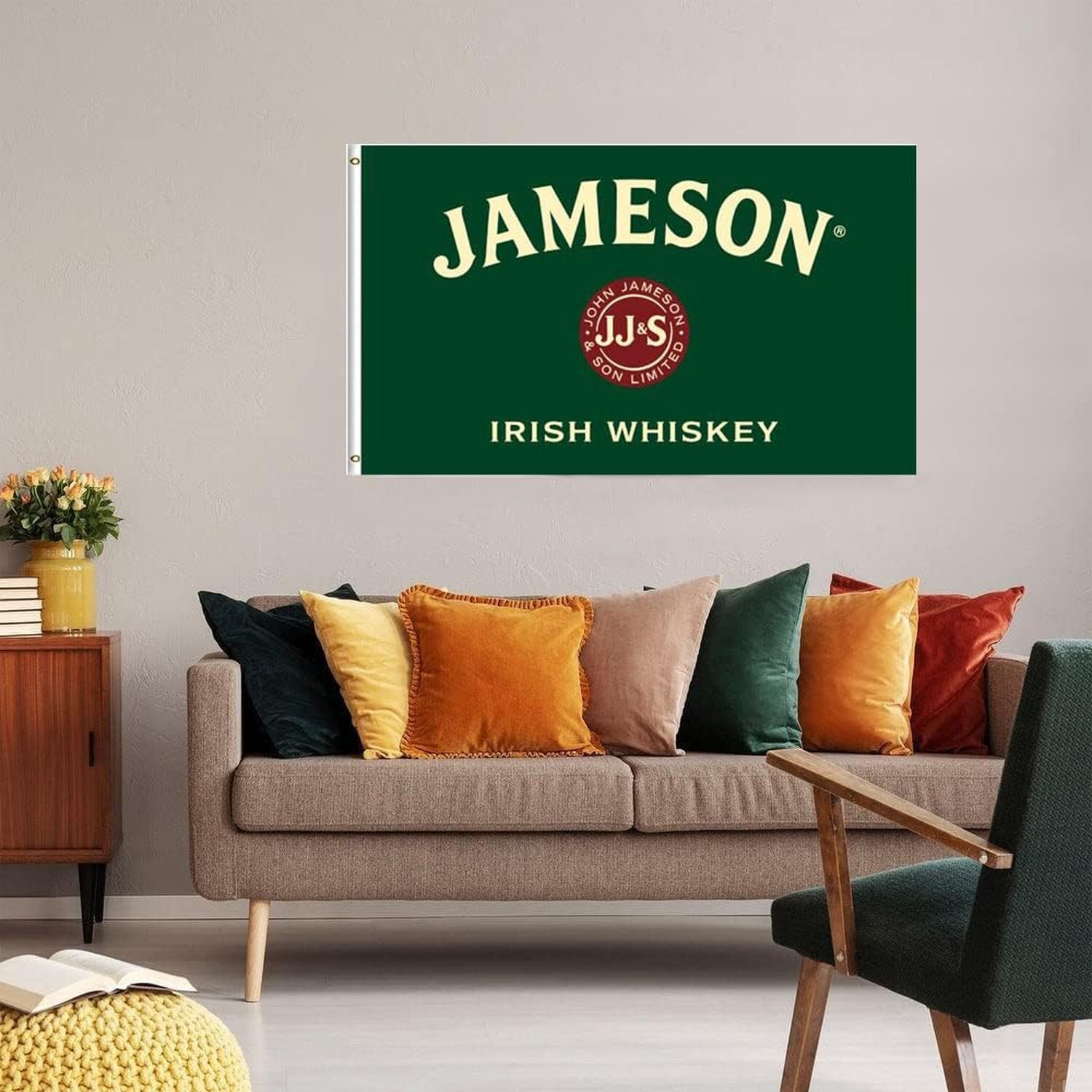 Jamesons Flag Wisky Banner 3 * 5ft with 2 Brass Grommets Garage Decor Wall Ma... gallery